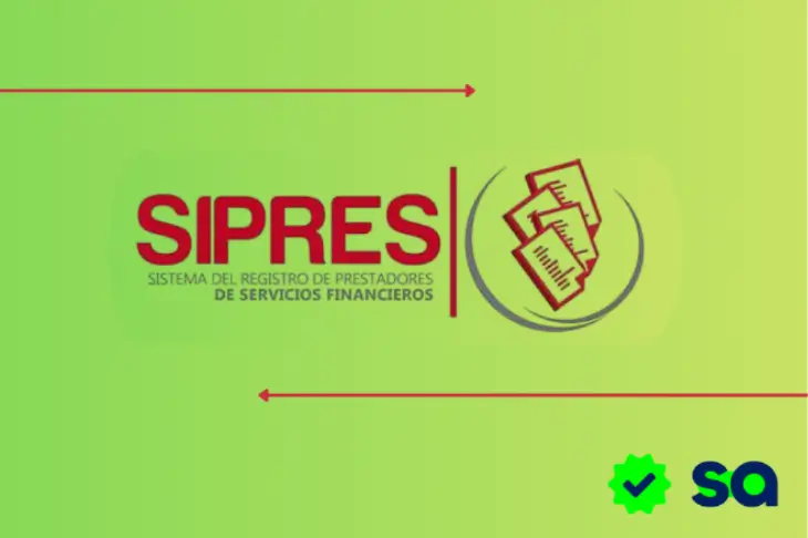 SIPRES, logotipo del Sistema de Registro de Prestadores de Servicios Financieros, sobre fondo verde.